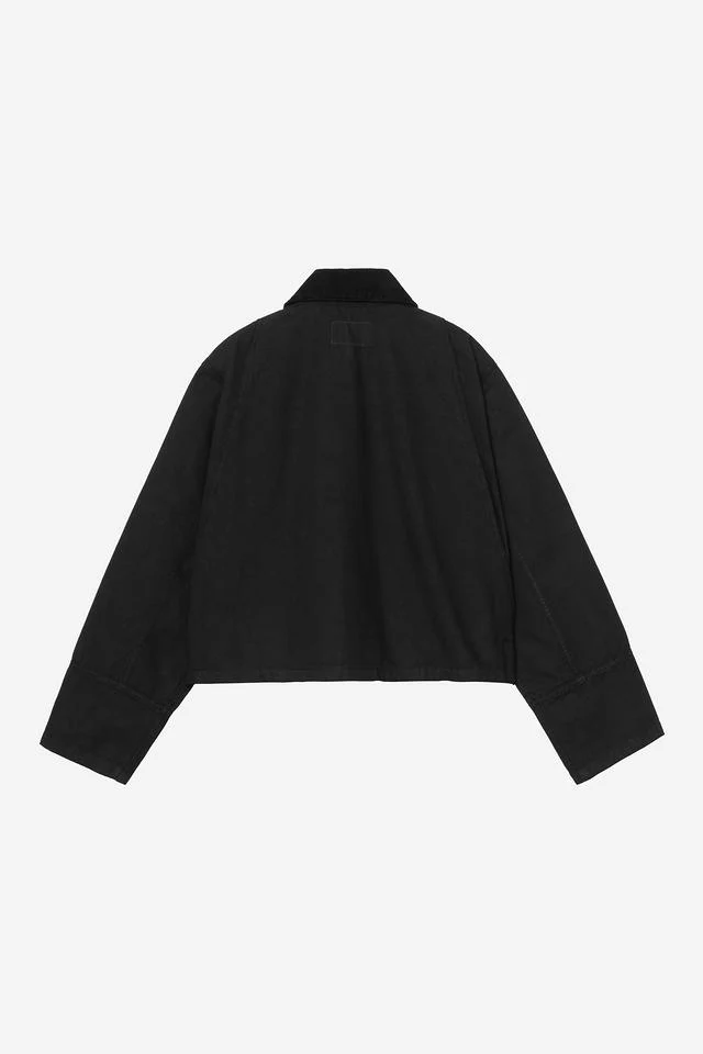 Carhartt WIP W' Prescott Jacket 100% Cotton 'Hubbard' Canvas, 9 oz (Black / Black garment dyed) - Image 2