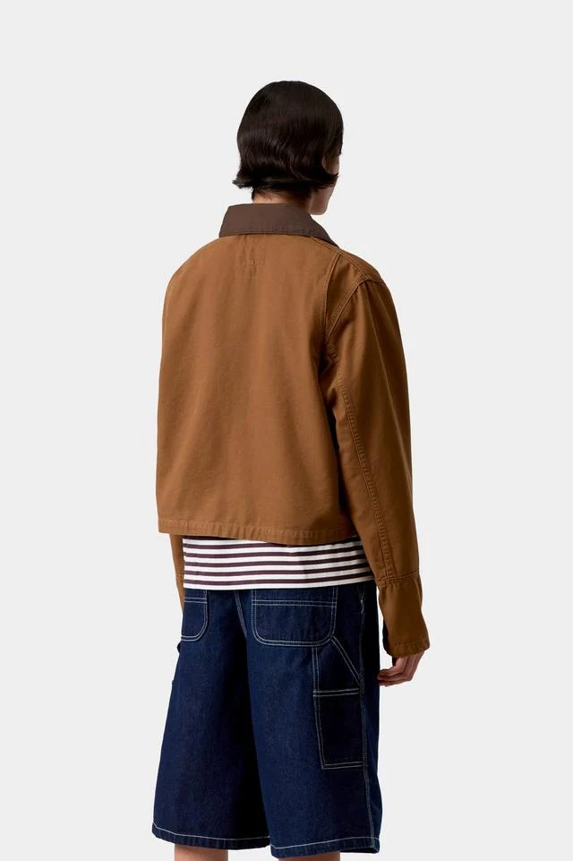 Carhartt WIP W' Prescott Jacket 100% Cotton 'Hubbard' Canvas, 9 oz (Hamilton Brown / Tobacco garment dyed) - Image 4