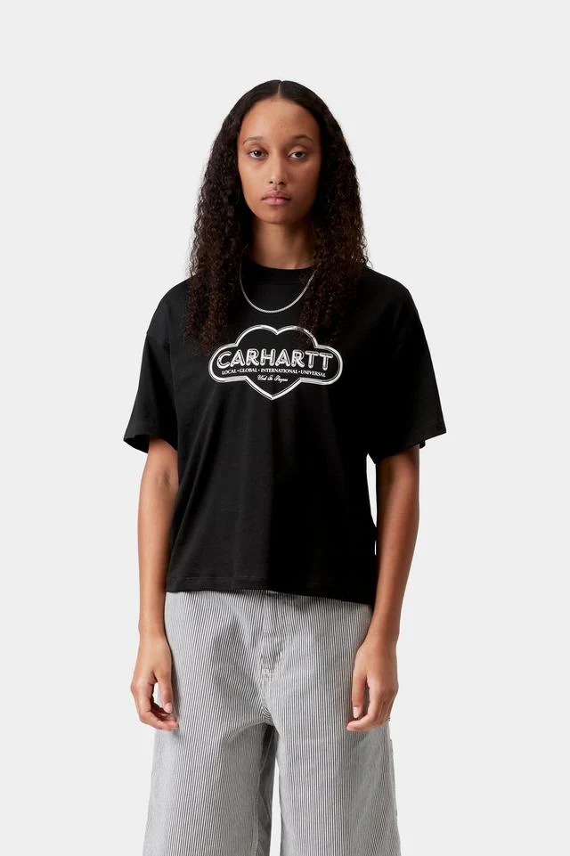 Carhartt WIP W' S/S Cloud Heart T-Shirt Organic Cotton Single Jersey, 165 g/m² (Black) - Image 3