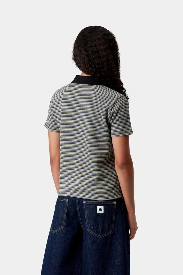 Carhartt WIP W' S/S Dion Polo Cotton Waffle, 230 g/m² (Dion Stripe, Icaria) - Image 4