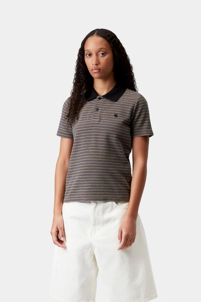 Carhartt WIP W' S/S Dion Polo Cotton Waffle, 230 g/m² (Dion Stripe, Lily) - Image 3