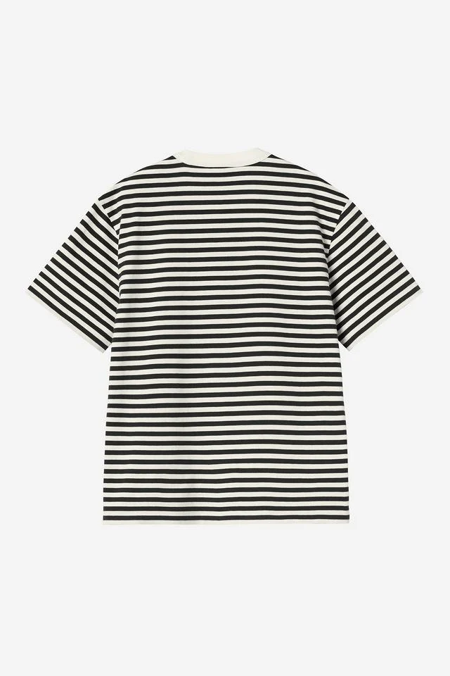 Carhartt WIP W' S/S Ezra T-Shirt Cotton Single Jersey, 205 g/m² (Ezra Stripe, Black / Wax) - Image 2