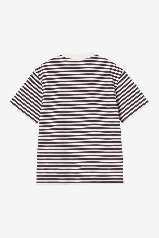 Carhartt WIP W' S/S Ezra T-Shirt Cotton Single Jersey, 205 g/m² (Ezra Stripe, Cozy Purple / Wax) - Image 2
