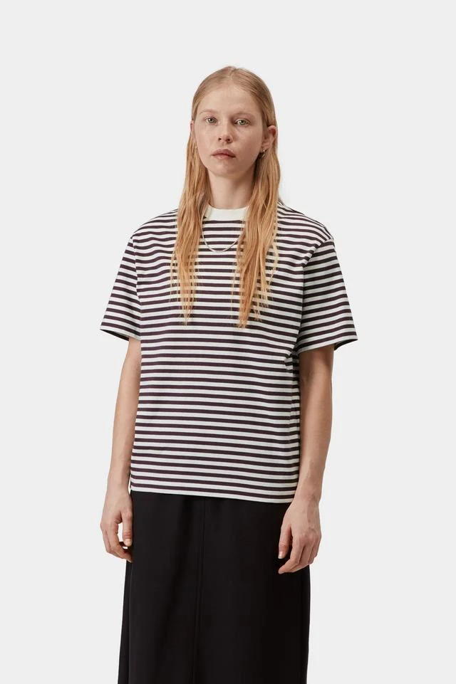 Carhartt WIP W' S/S Ezra T-Shirt Cotton Single Jersey, 205 g/m² (Ezra Stripe, Cozy Purple / Wax) - Image 3