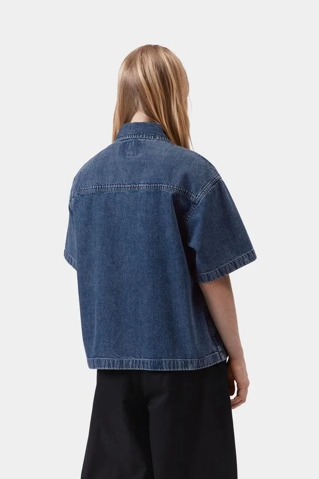 Carhartt WIP W' S/S Lovilia Shirt Cotton Denim, 8.5 oz (Blue stone washed) - Image 4