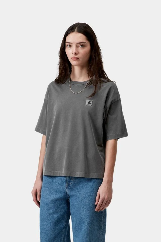 Carhartt WIP W' S/S Nelson T-Shirt Organic Cotton Single Jersey, 165 g/m² (Black garment dyed) - Image 3
