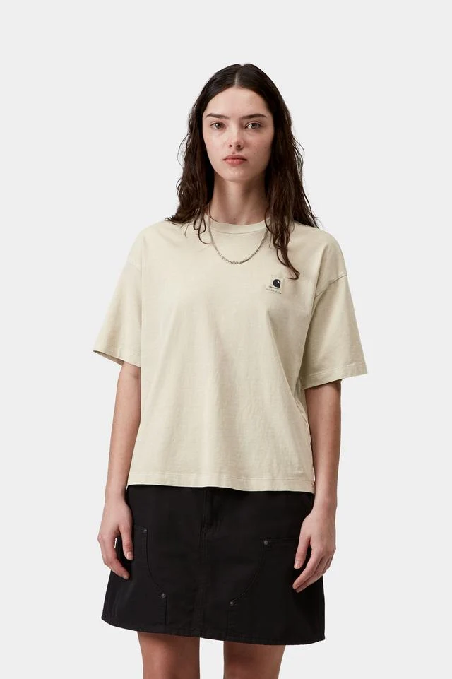 Carhartt WIP W' S/S Nelson T-Shirt Organic Cotton Single Jersey, 165 g/m² (Stone garment dyed) - Image 3