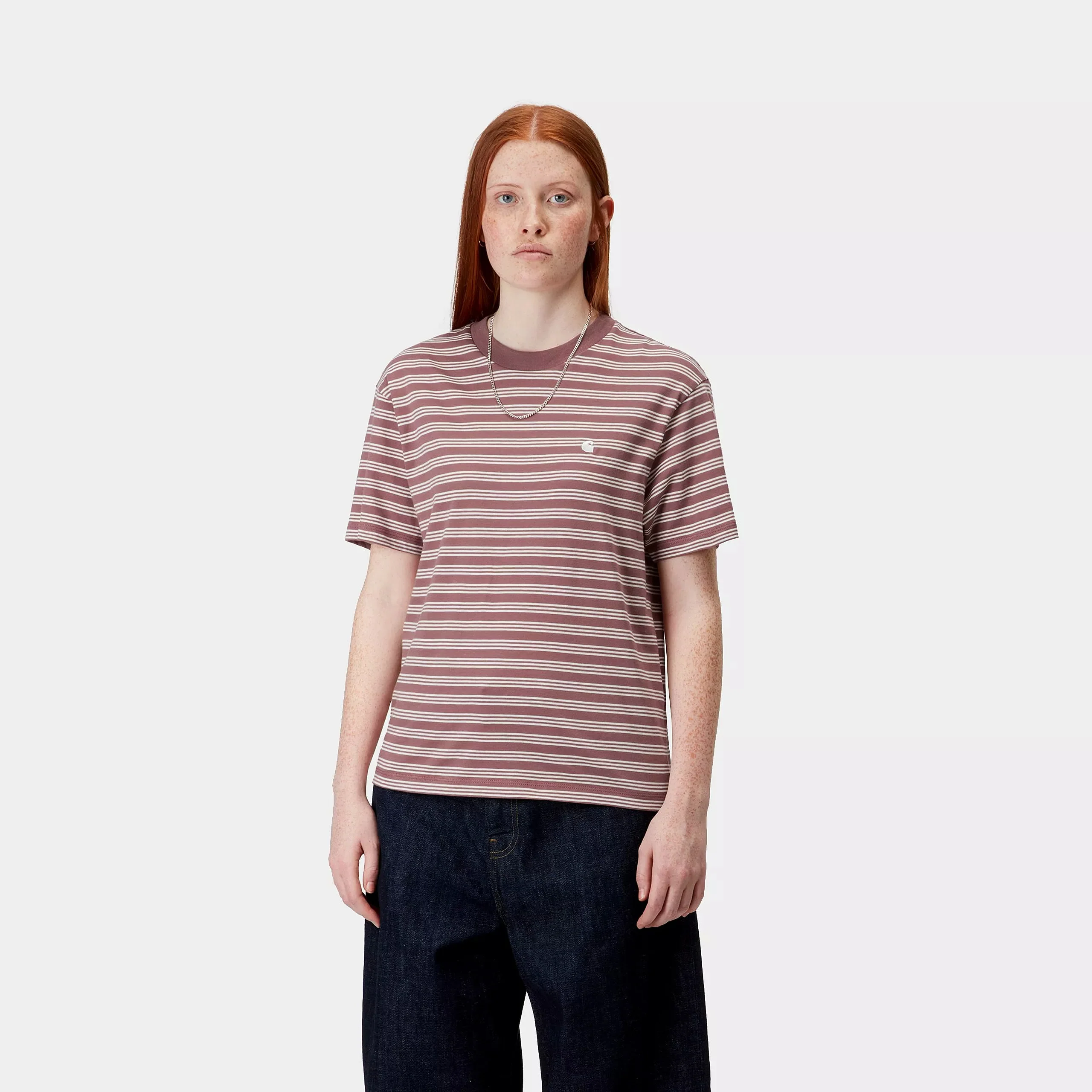 Carhartt WIP W' S/S Sydney T-Shirt Organic Cotton Single Jersey (Dusky Pink) - Image 3