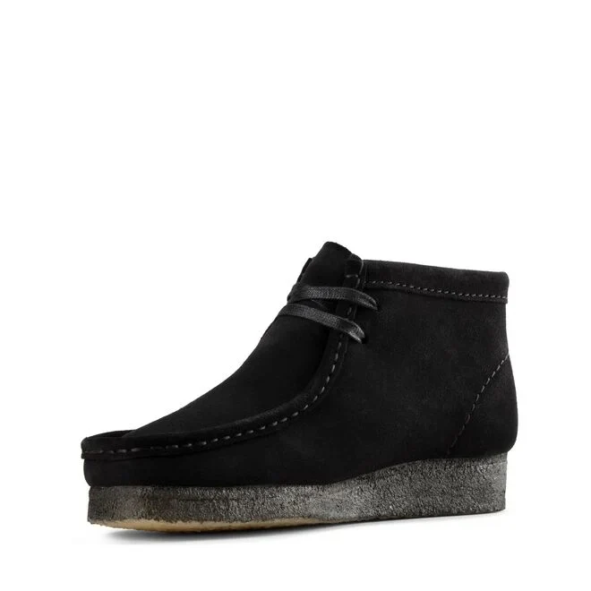 Clarks Wallabee Boot (Black Suede) - Image 3