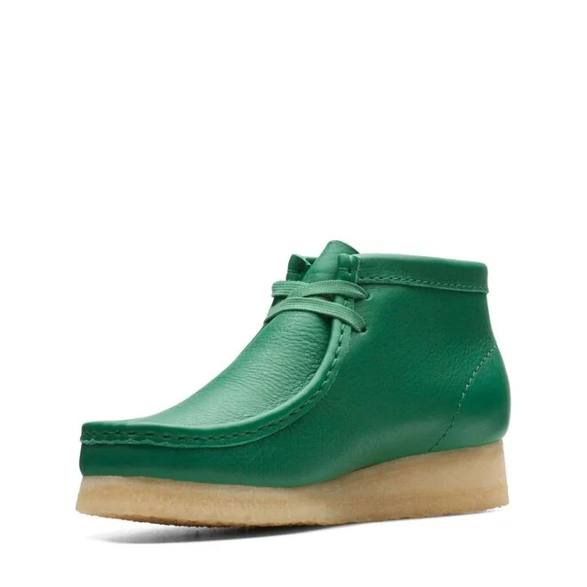 Clarks Wallabee Boot (Cactus Green Leather) - Image 4