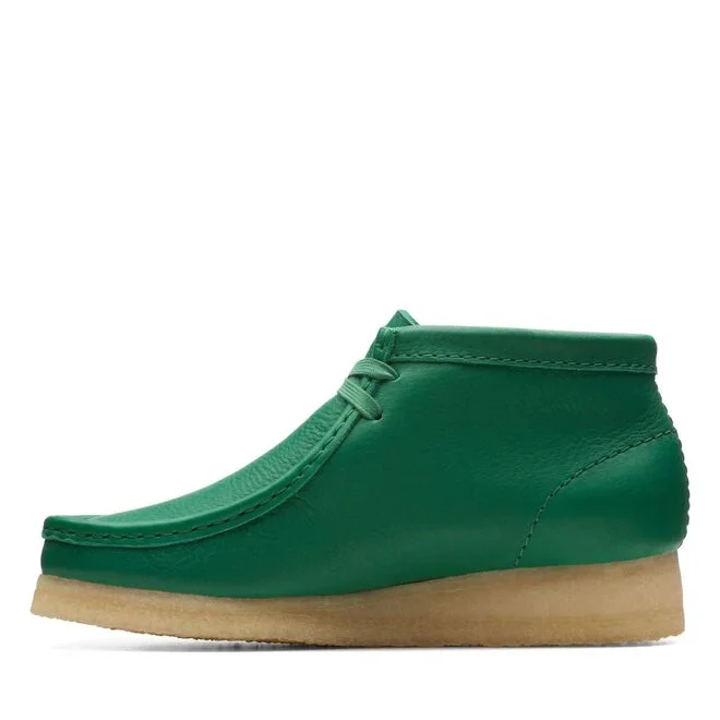 Clarks Wallabee Boot (Cactus Green Leather) - Image 5