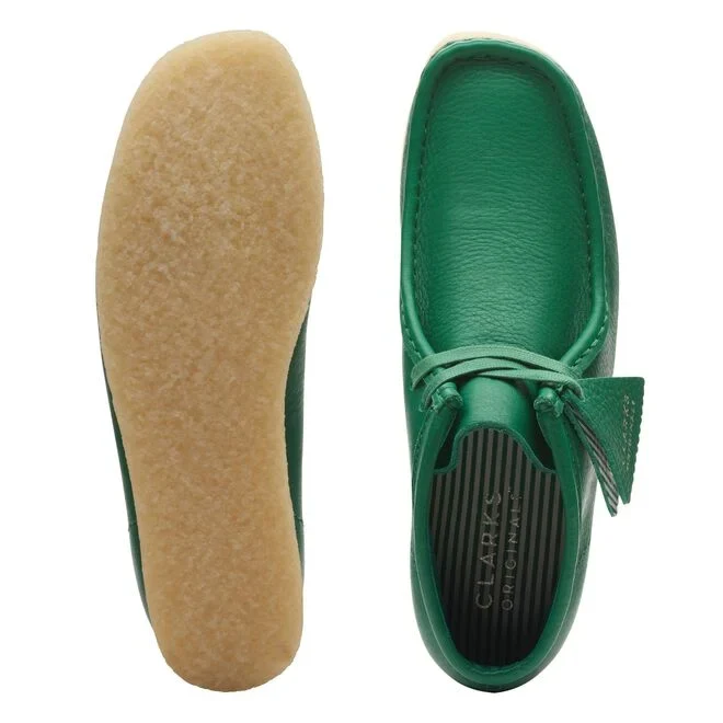 Clarks Wallabee Boot (Cactus Green Leather) - Image 7