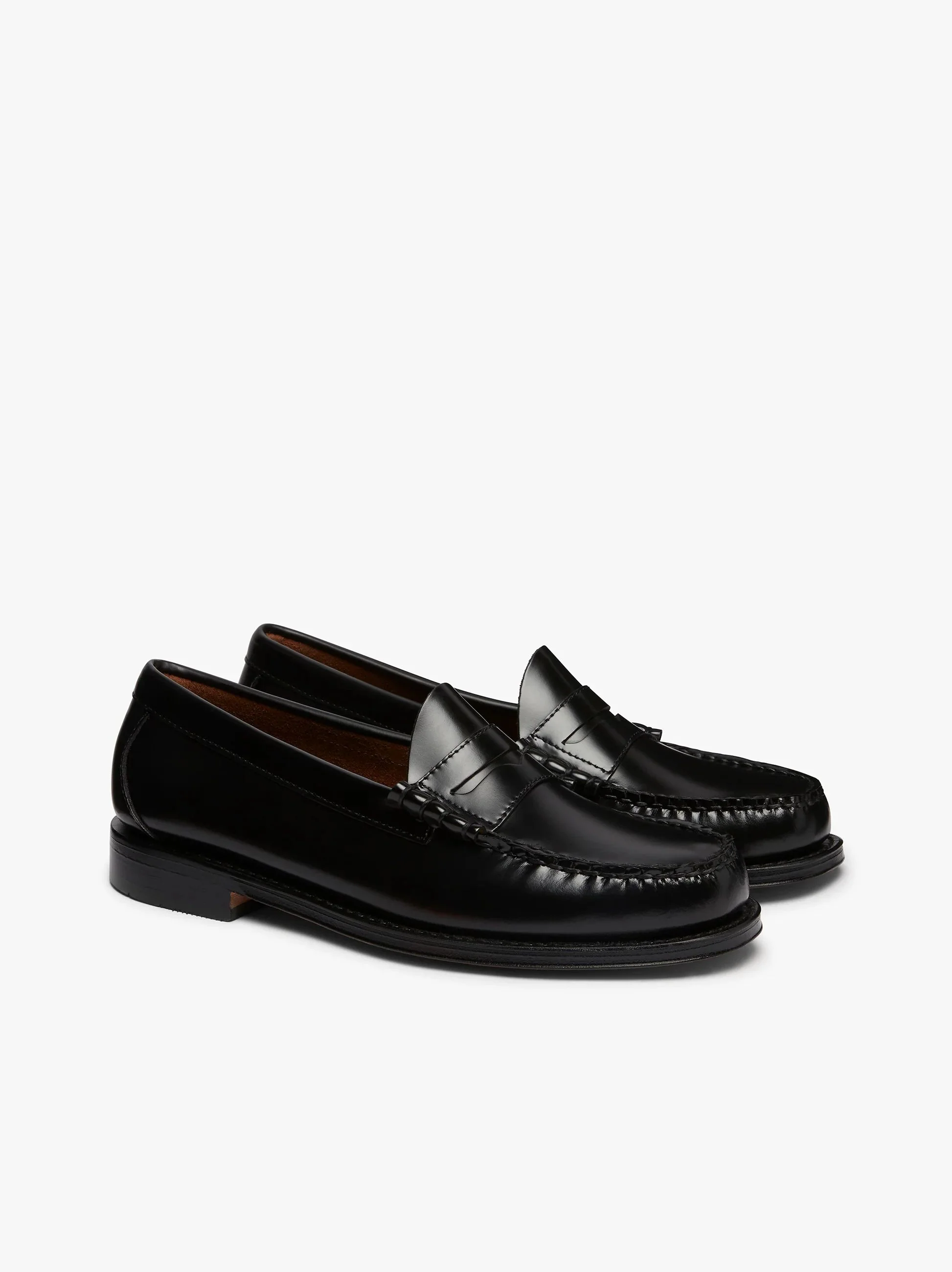 G.H. Bass Weejun Mens Heritage Larson Moc Pen Leather Upper/Polished Leather Sole (Black Leather) - Image 2