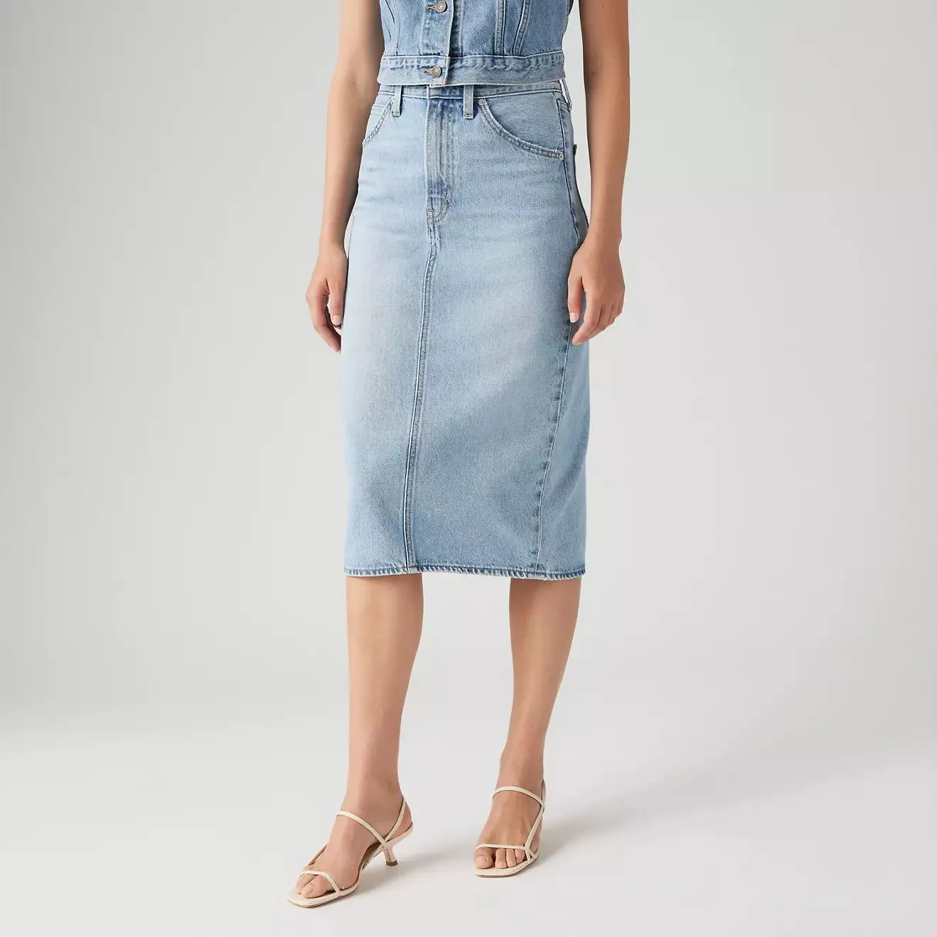 Levi's High Rise Back Slit Skirt (Riveting Clean Hem) - Image 2