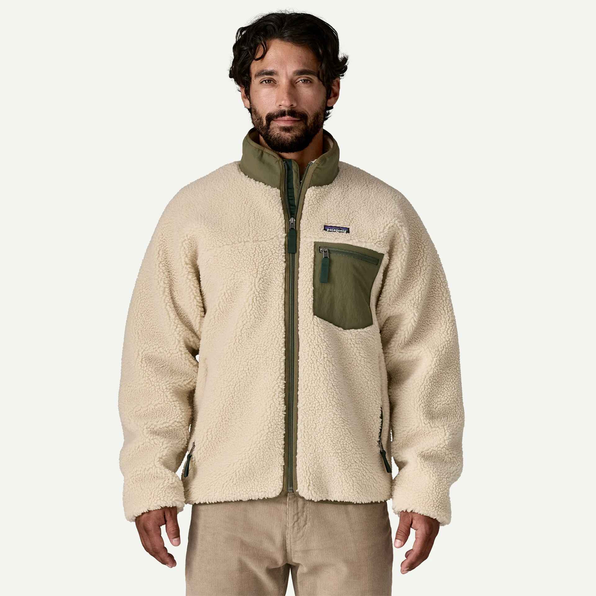 Patagonia M's Classic RetroX Jkt (Dark Natural w/Basin Green) - Image 2