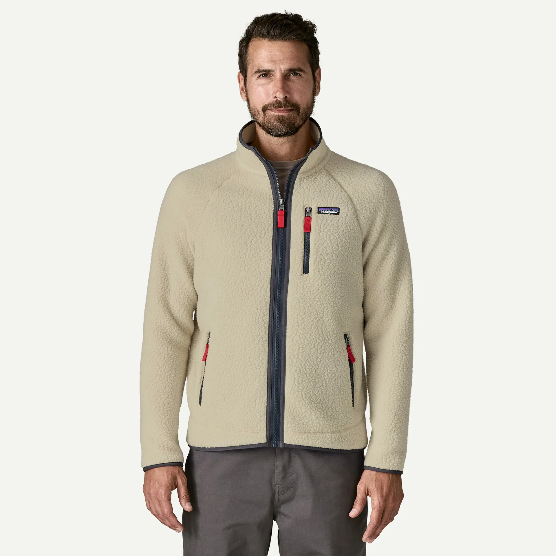 Patagonia M's Retro Pile Jkt (Pelican w/Smolder Blue) - Image 2