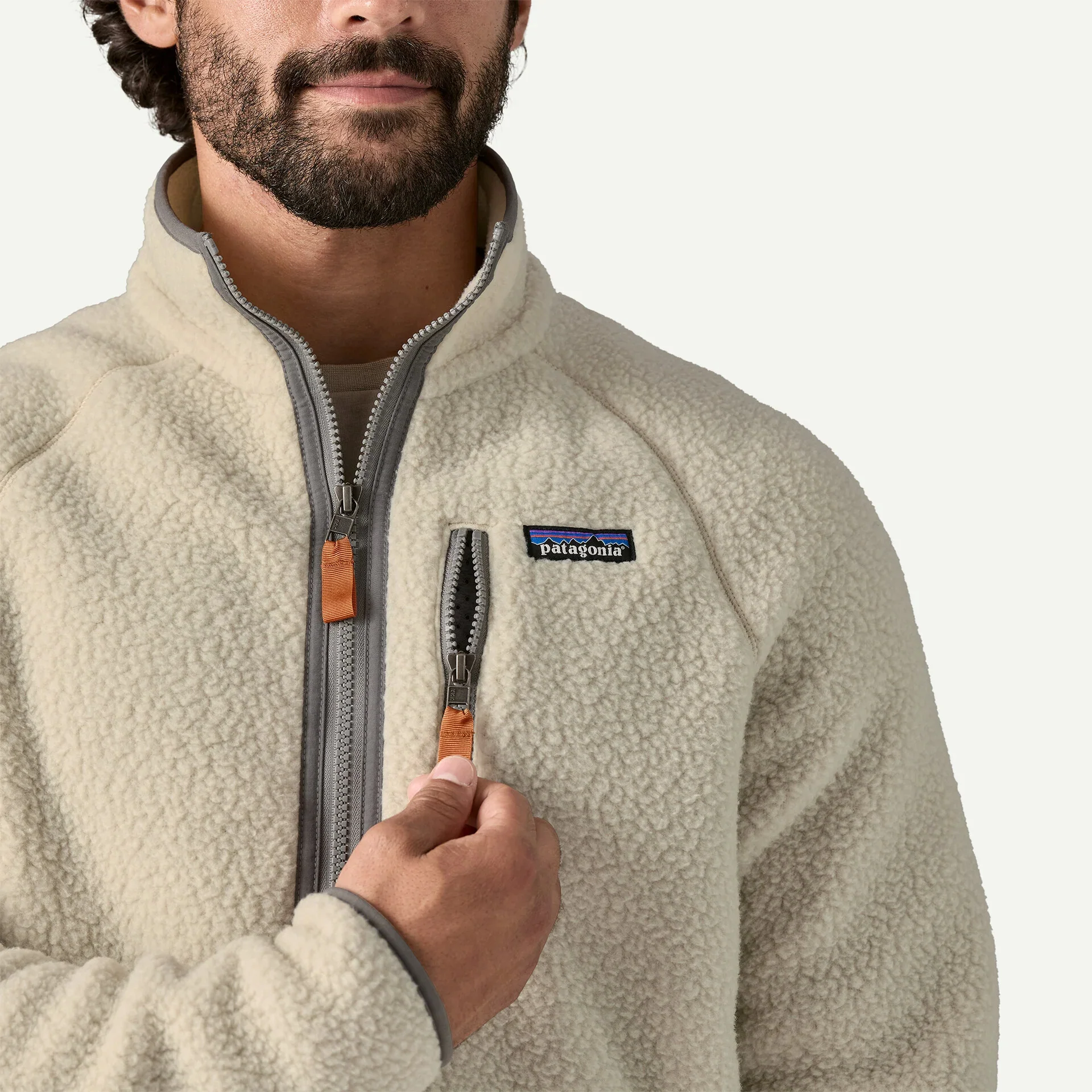 Patagonia M's Retro Pile Jkt (Pelican w/Smolder Blue) - Image 4