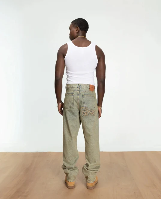 Patta Dirty Whiskers Denim Pants (Sandwashed Light Blue Denim) - Image 3