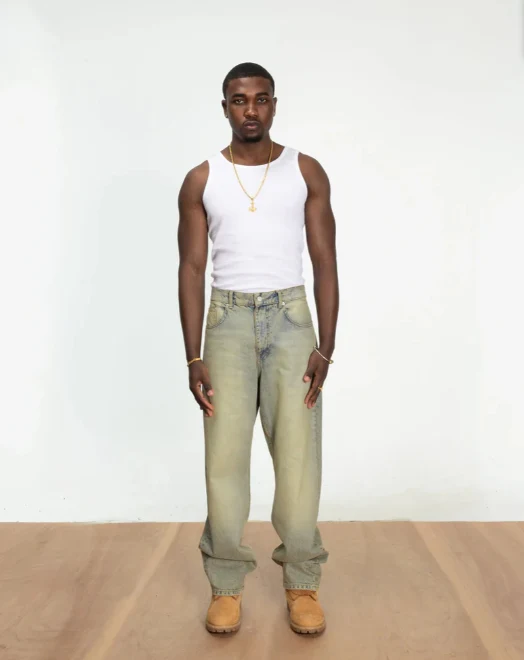 Patta Dirty Whiskers Denim Pants (Sandwashed Light Blue Denim) - Image 4