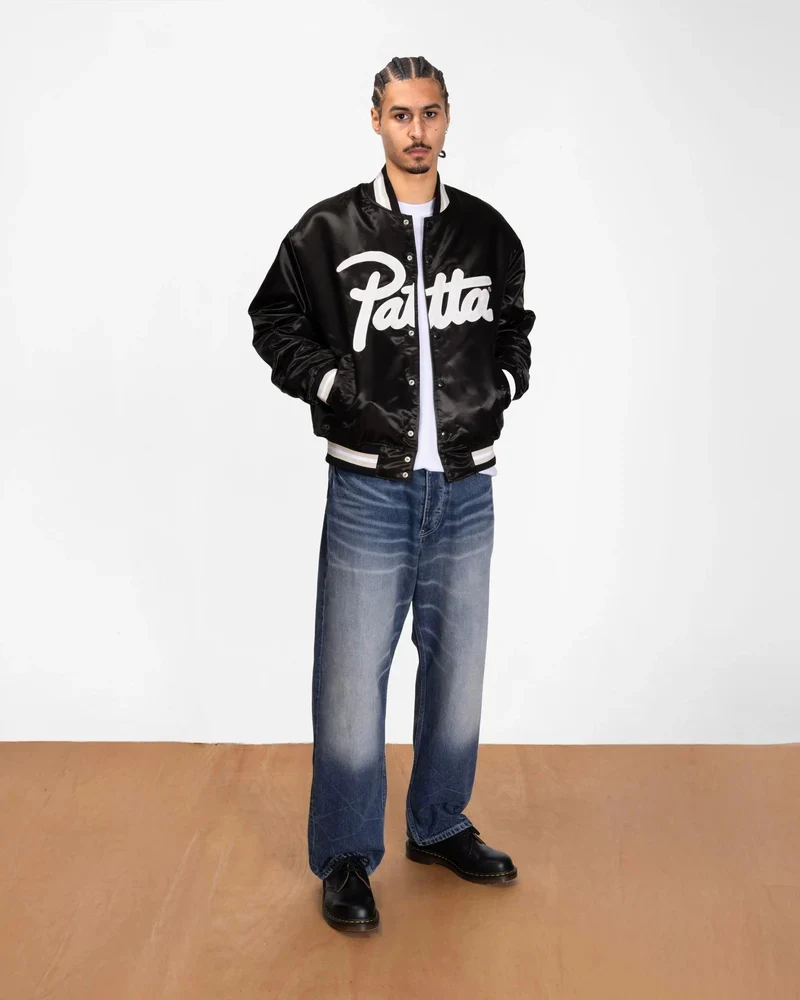 Patta Script Logo Satin Varsity Jacket - Image 3