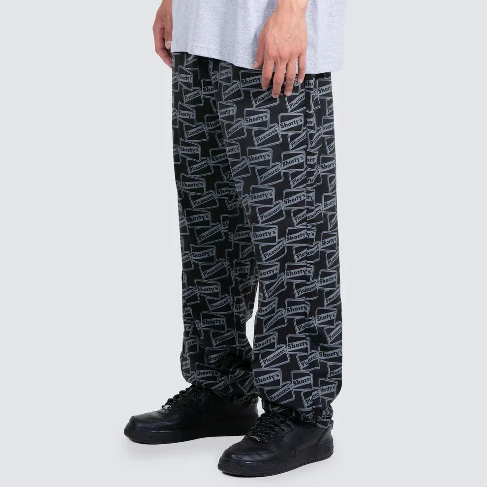 Pleasures Reflective Track Pants (Black) - Image 4