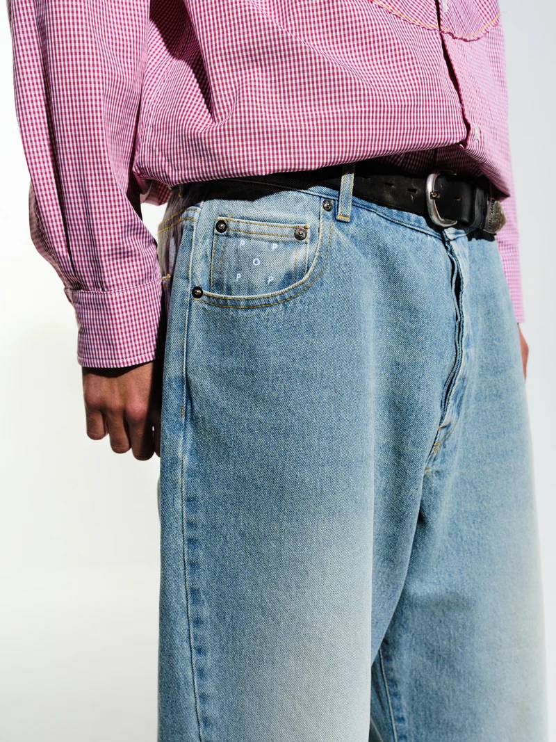 Pop Trading Company Drs Pants  (Washed Denim) - Image 6
