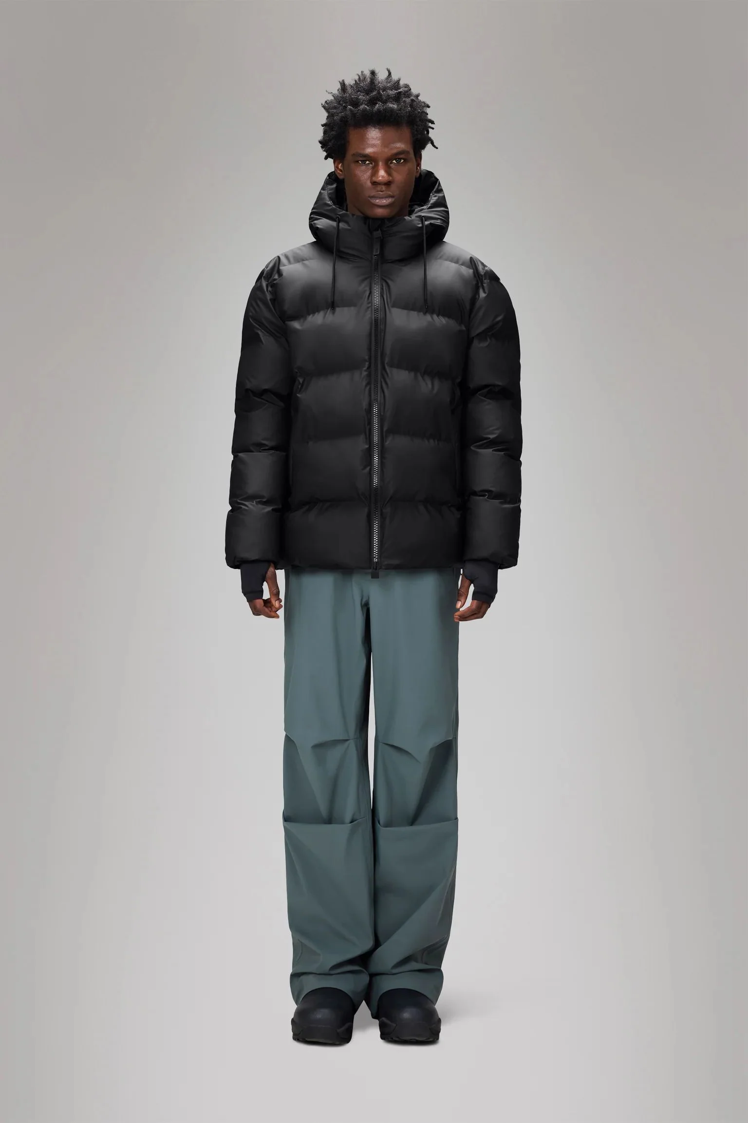 Rains Alta Puffer Jacket W3T3 (Black) - Image 2
