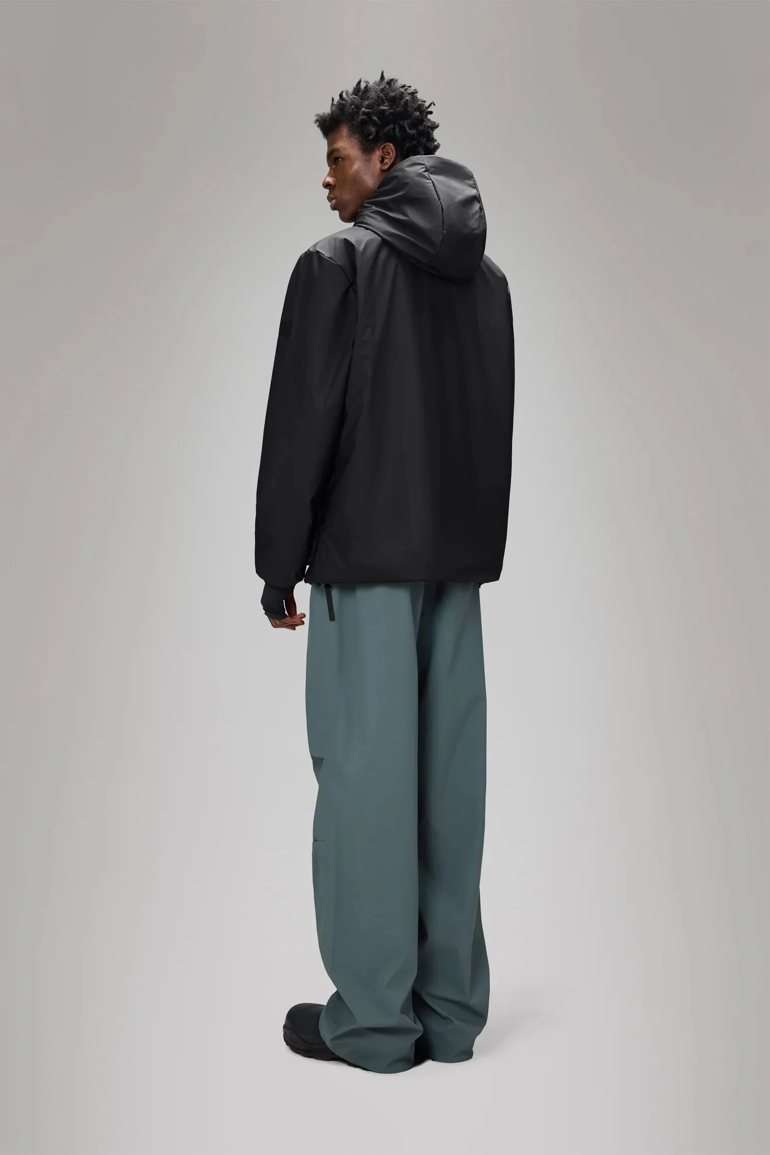 Rains Lohja Long Insulated Cargo Jacket (Black) - Image 3