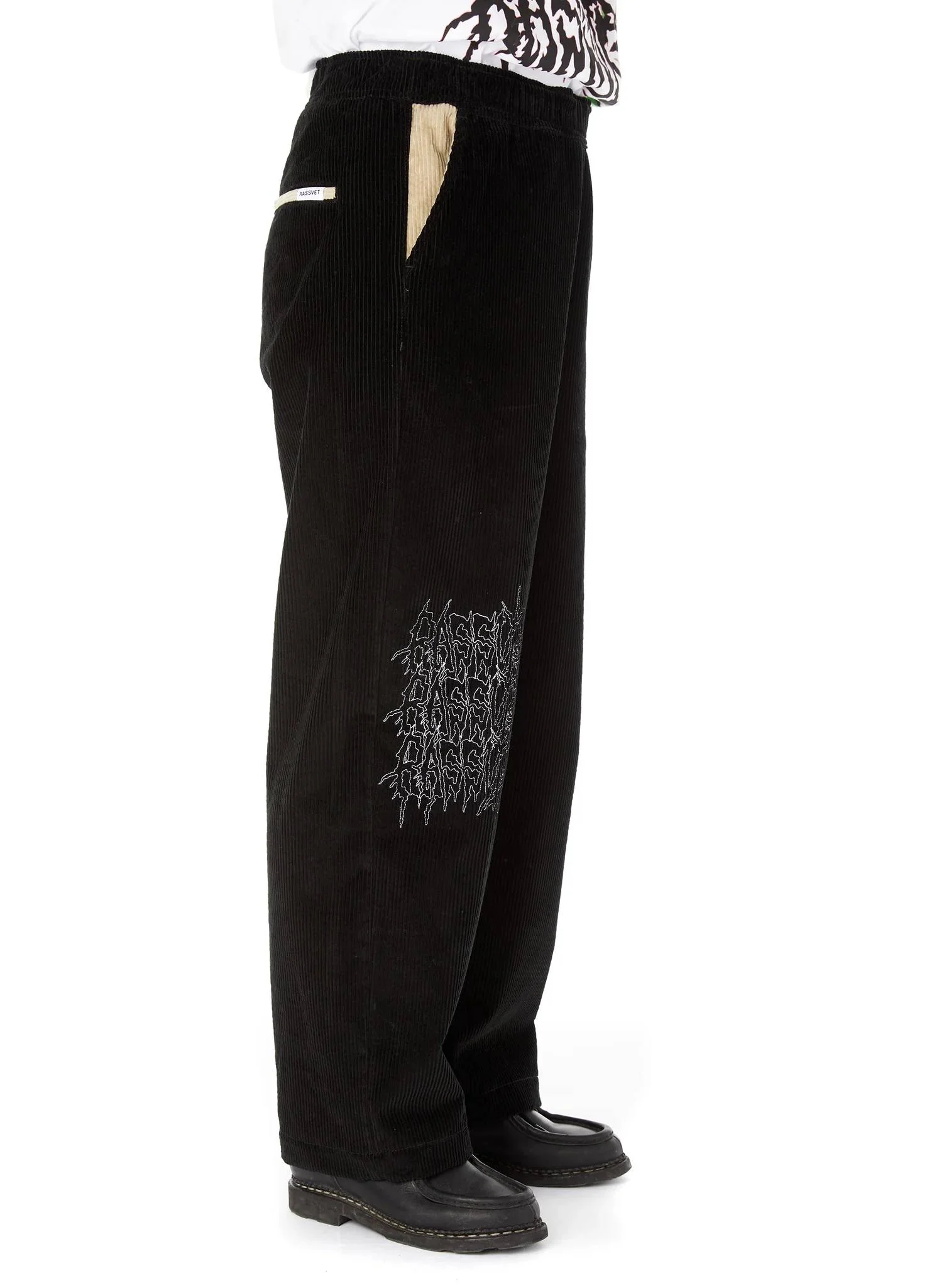 Rassvet Men SNCL Corduroy Vacation Trousers Woven (Black) - Image 2
