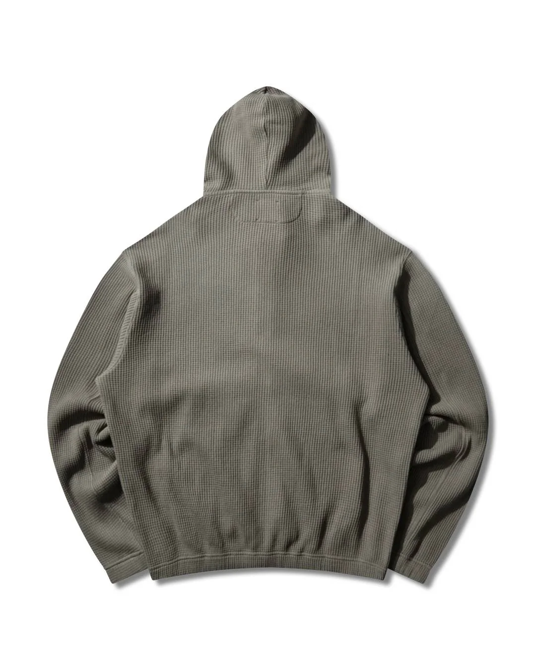 ROA Bee Sun Faded Organic Waffle Zip Up Hoodie (Grey) - Image 2