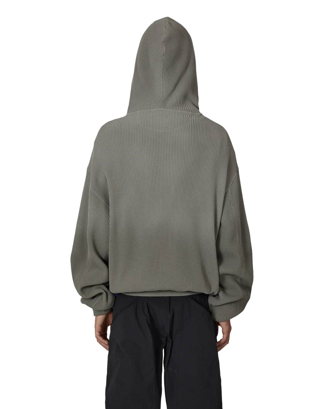 ROA Bee Sun Faded Organic Waffle Zip Up Hoodie (Grey) - Image 4