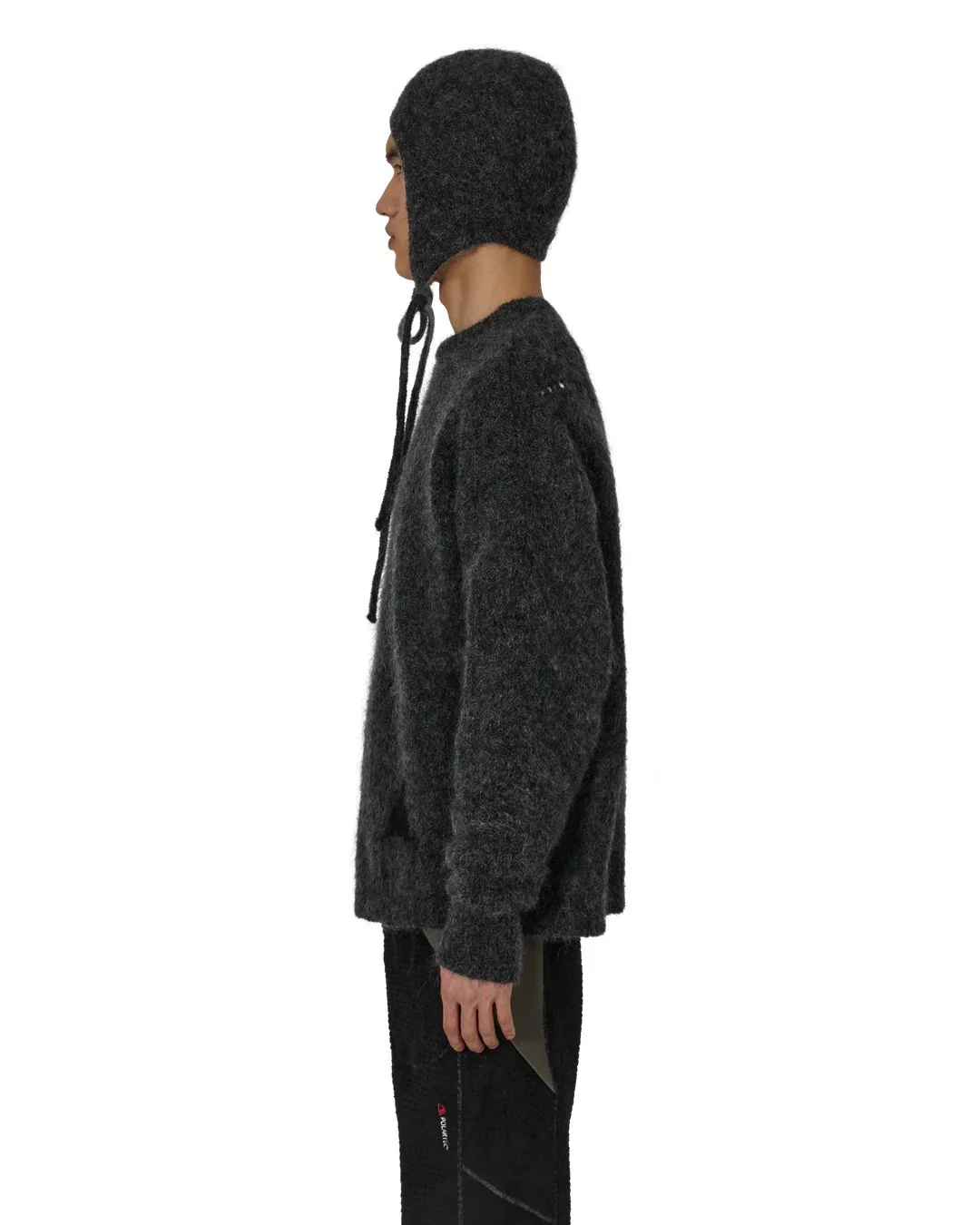 ROA Dropstitch Mohair Knit Crewneck (Anthracite) - Image 2