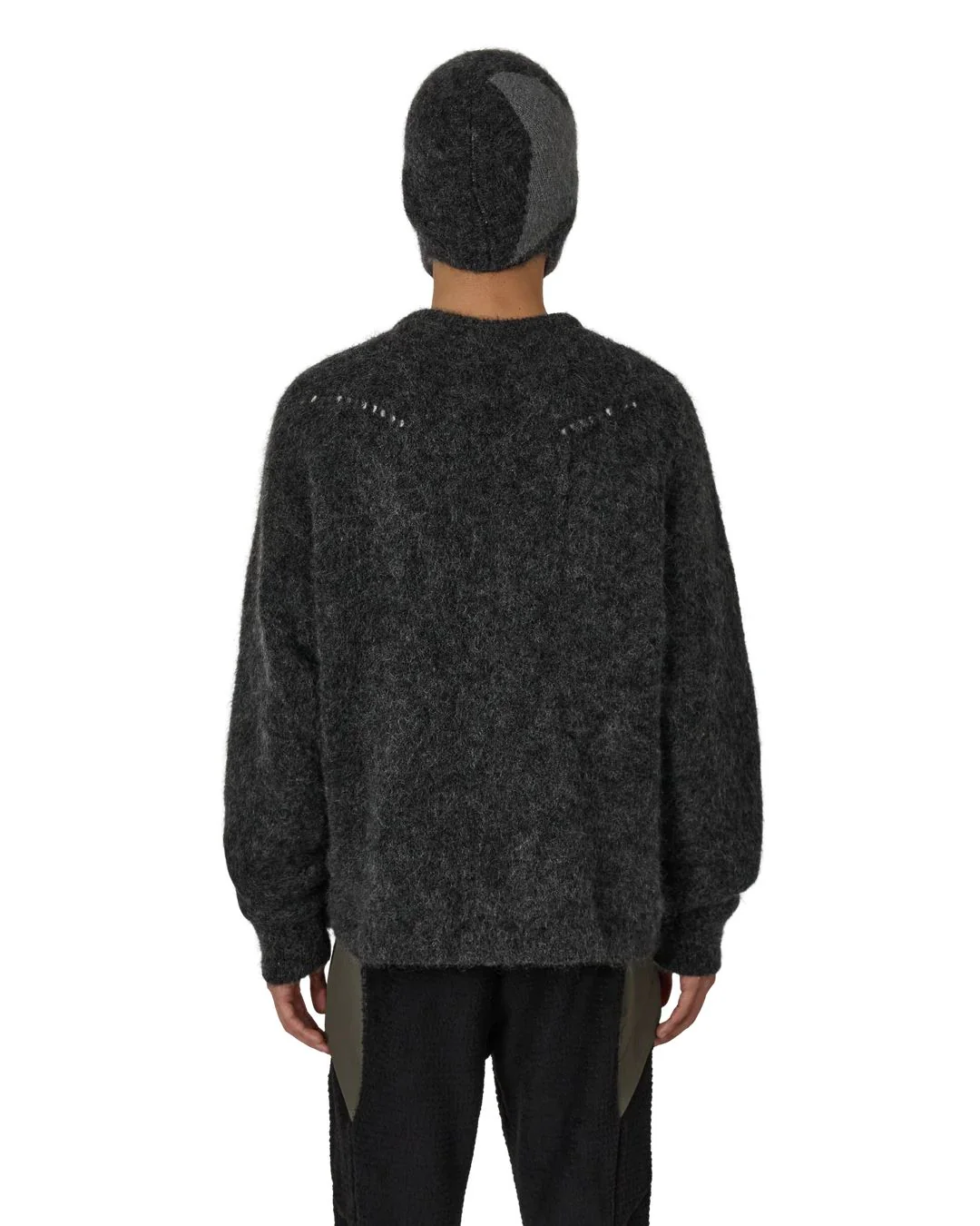 ROA Dropstitch Mohair Knit Crewneck (Anthracite) - Image 3