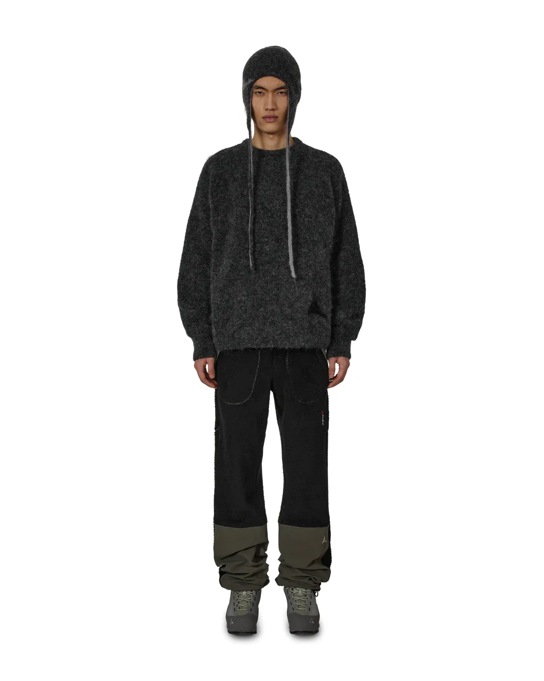 ROA Dropstitch Mohair Knit Crewneck (Anthracite) - Image 4