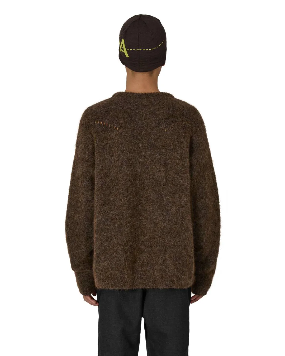 ROA Dropstitch Mohair Knit Crewneck (Brown) - Image 3