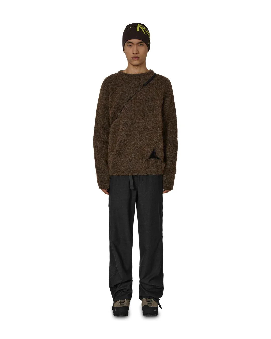 ROA Dropstitch Mohair Knit Crewneck (Brown) - Image 4