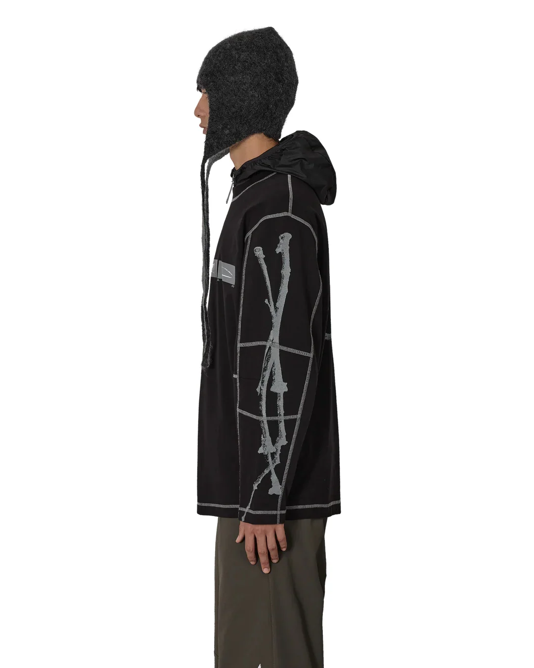 ROA Sticks Stitch Organic Long Sleeve (Black) - Image 2