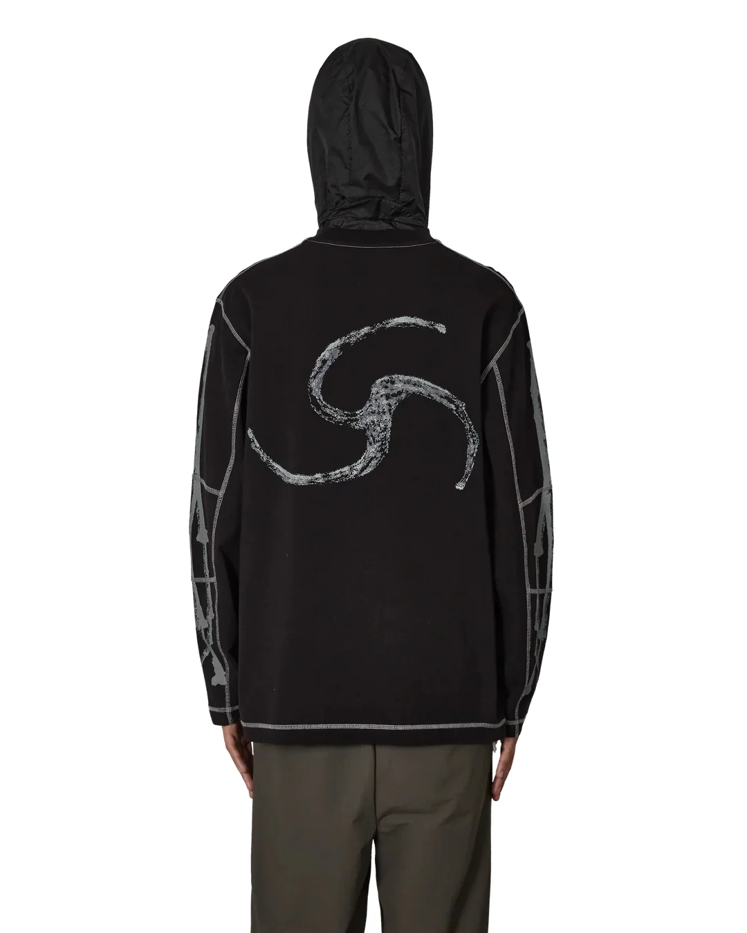 ROA Sticks Stitch Organic Long Sleeve (Black) - Image 3