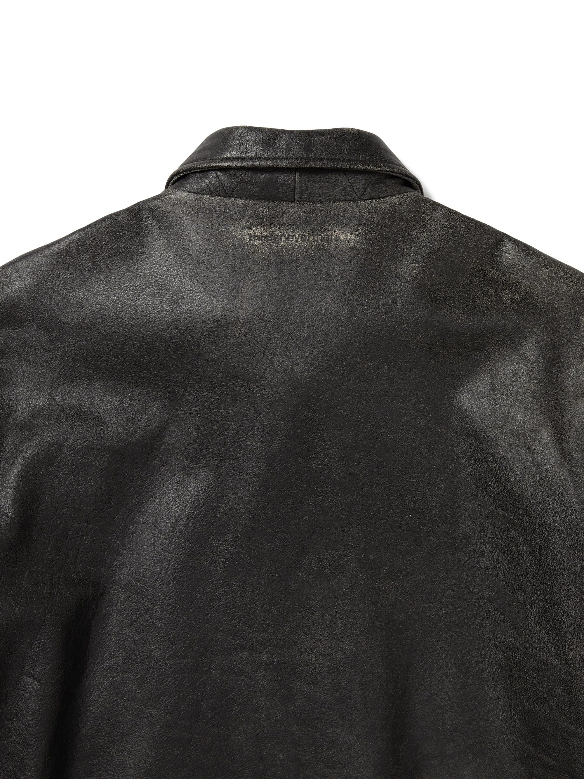 Thisisneverthat Flight Leather Jacket (Black) - Image 2