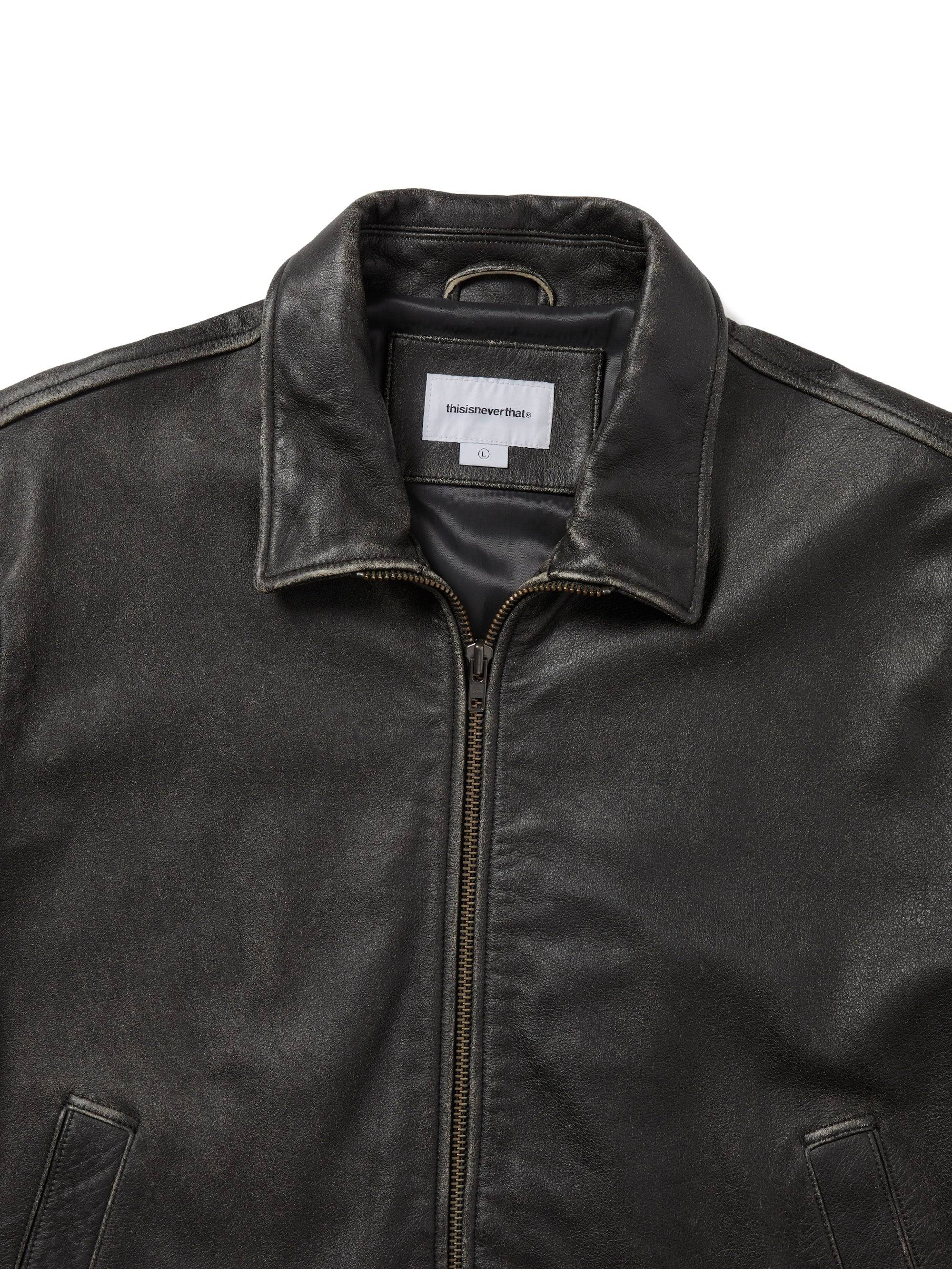 Thisisneverthat Flight Leather Jacket (Black) - Image 4