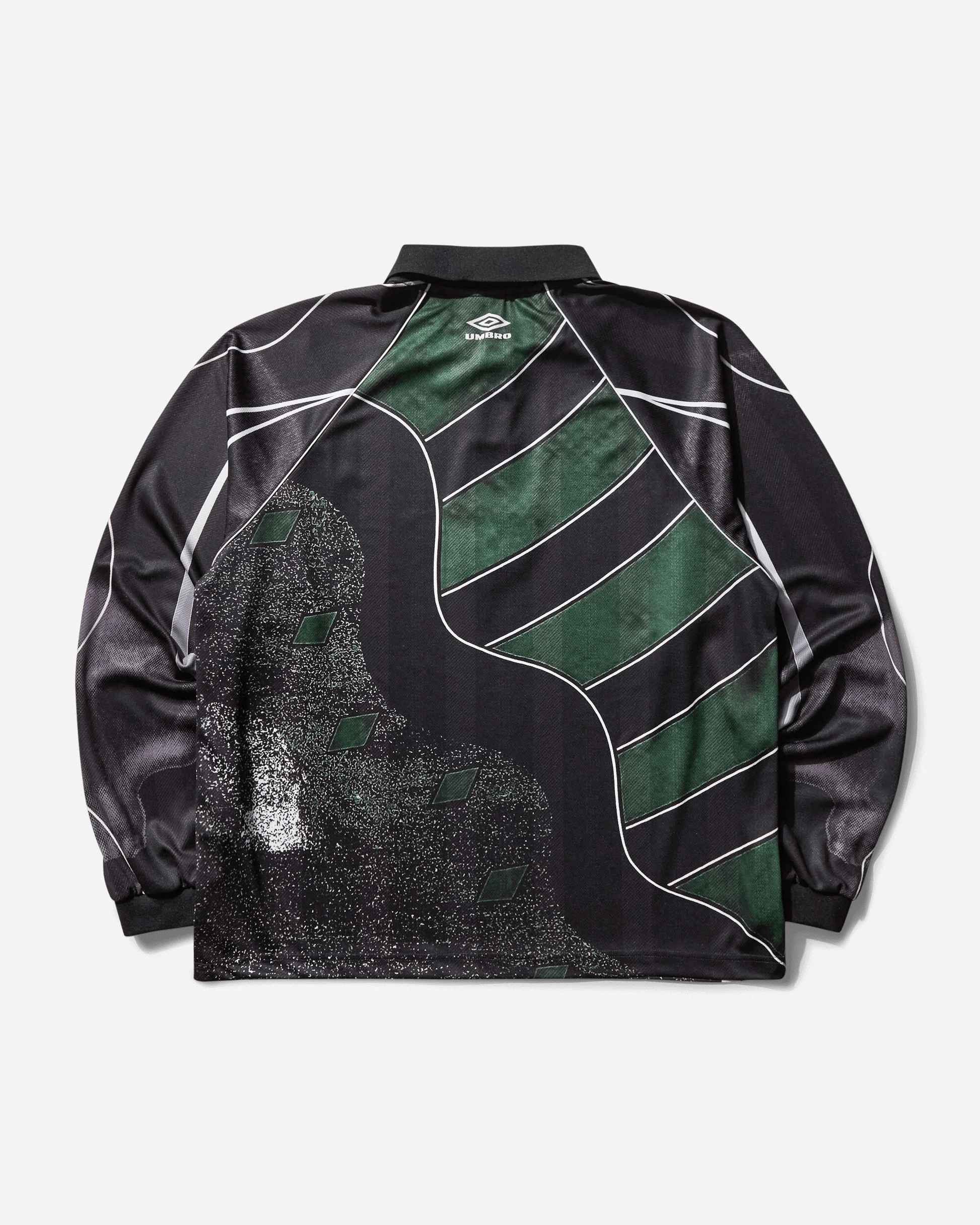 Umbro 95 96 Ls Polo (Dark Green Black) - Image 2