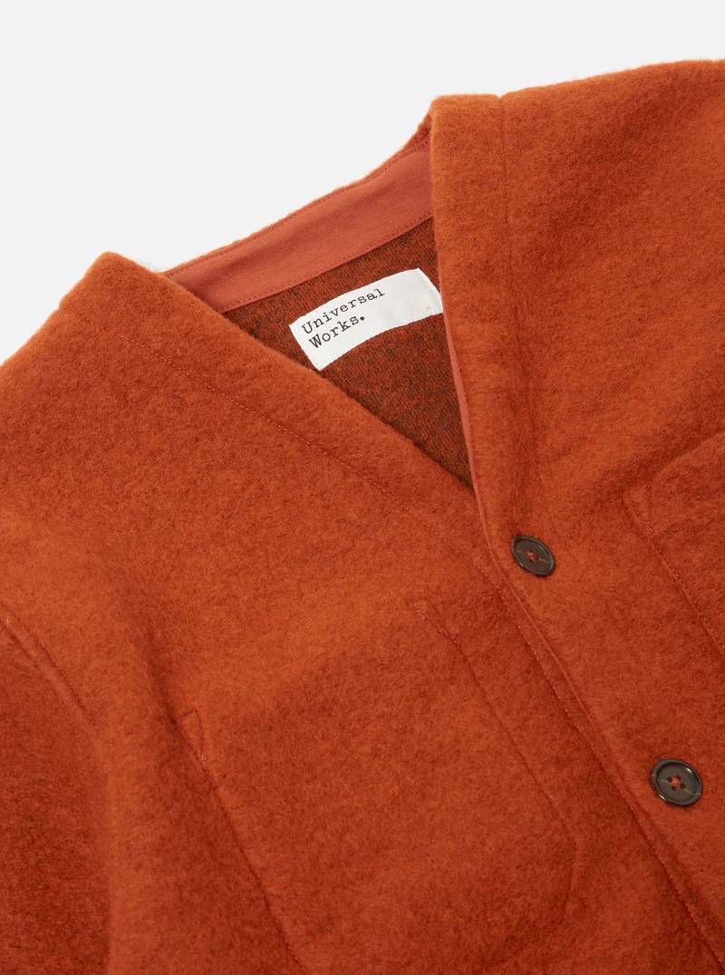 Universal Works Cardigan Wool Fleece (Orange) - Image 3