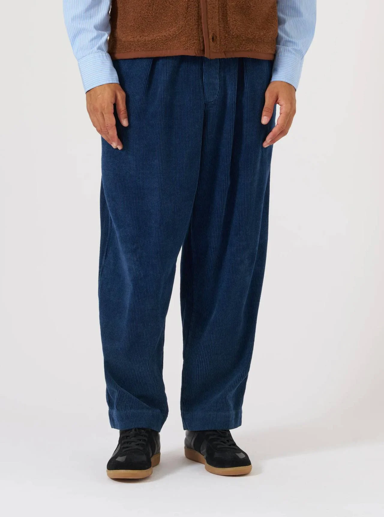 Universal Works Recycled Indigo Cord Oxford Pant (Navy) - Image 2