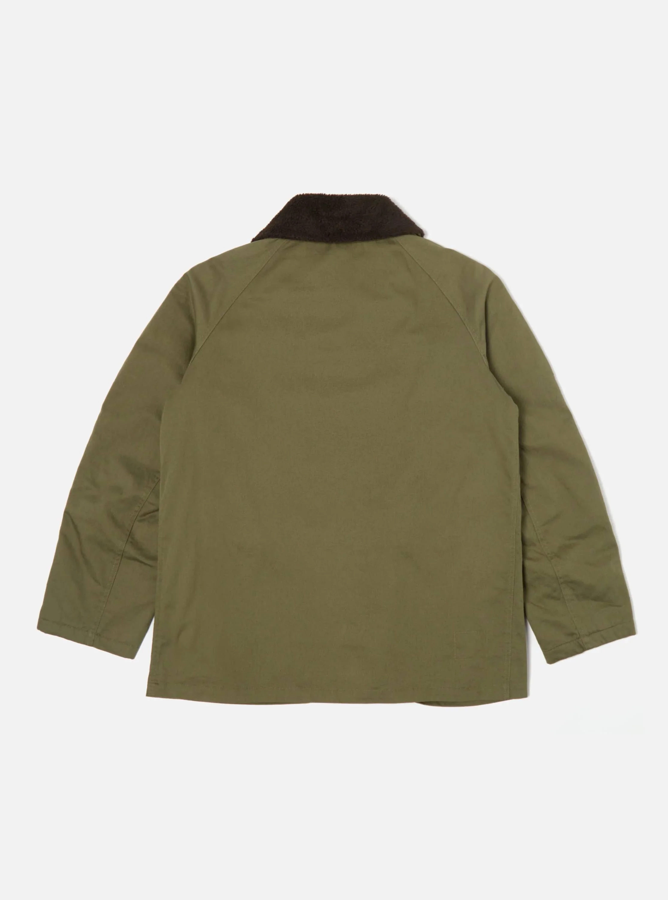Universal Works Reversible Mackinaw Jacket Twill/Sherpa (Light Olive) - Image 3