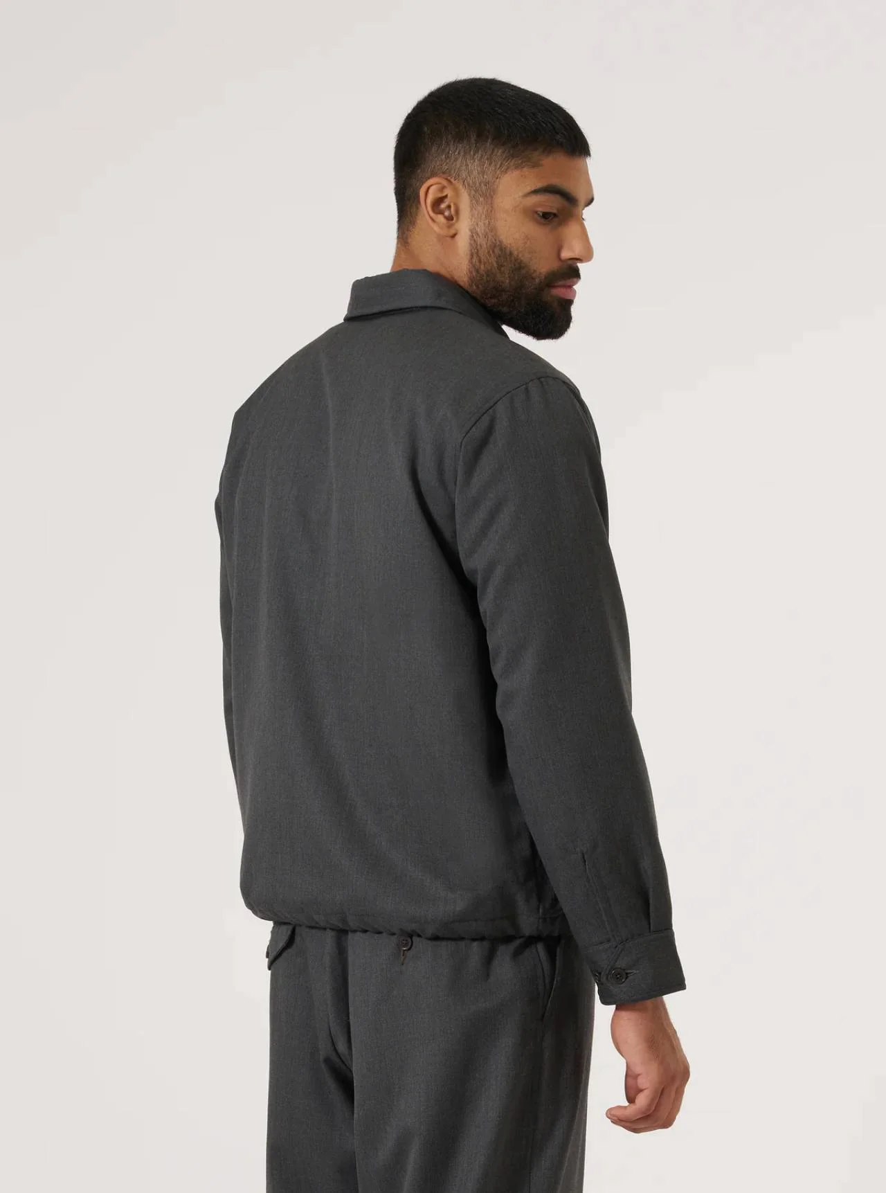 Universal Works Travel Suiting Padded Club Jacket (Charcoal) - Image 3