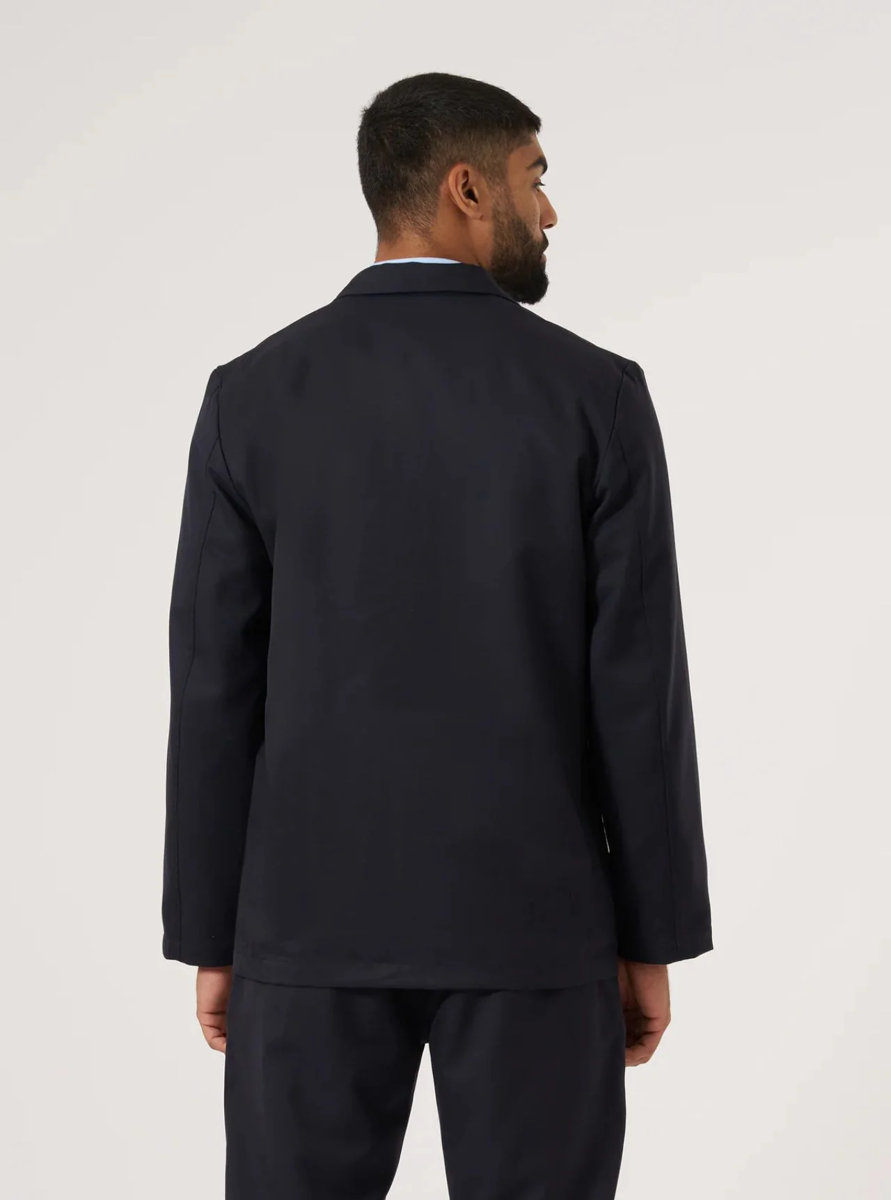 Universal Works Travel Suiting Two Button Jacket (Navy) - Image 3