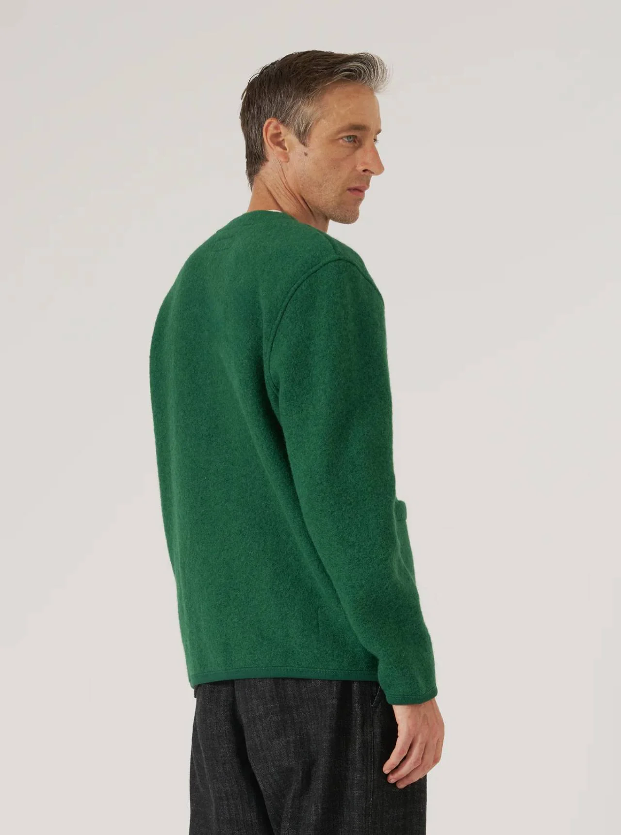 Universal Works Wool Fleece Cardigan (Green) - Image 3